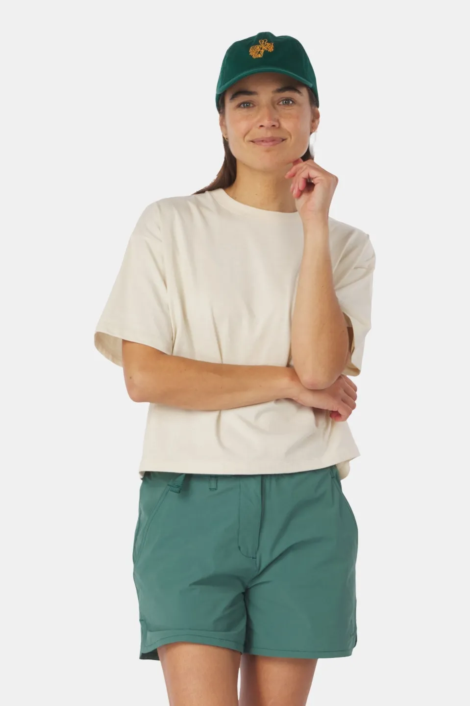 Ayacucho Cropped Mini Embroidery Tee Dames