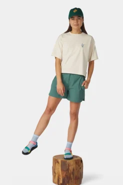 Ayacucho Cropped Mini Embroidery Tee Dames