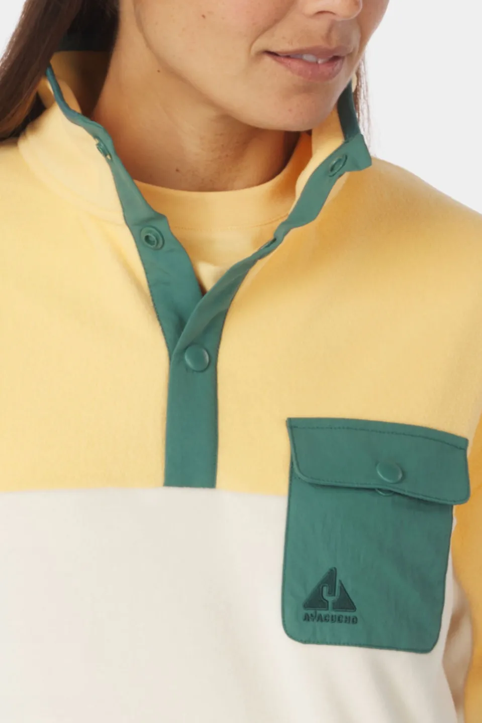 Ayacucho Peniche Micro Fleece Snap Pullover Dames
