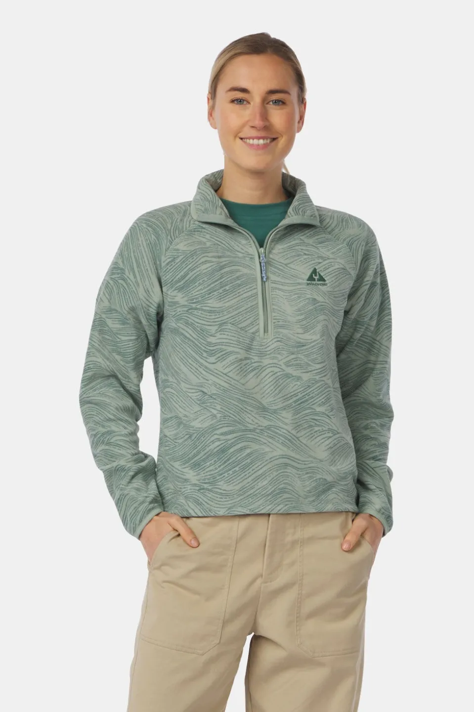 Ayacucho Wave Printed 1/2 Zip Fleecetrui Dames