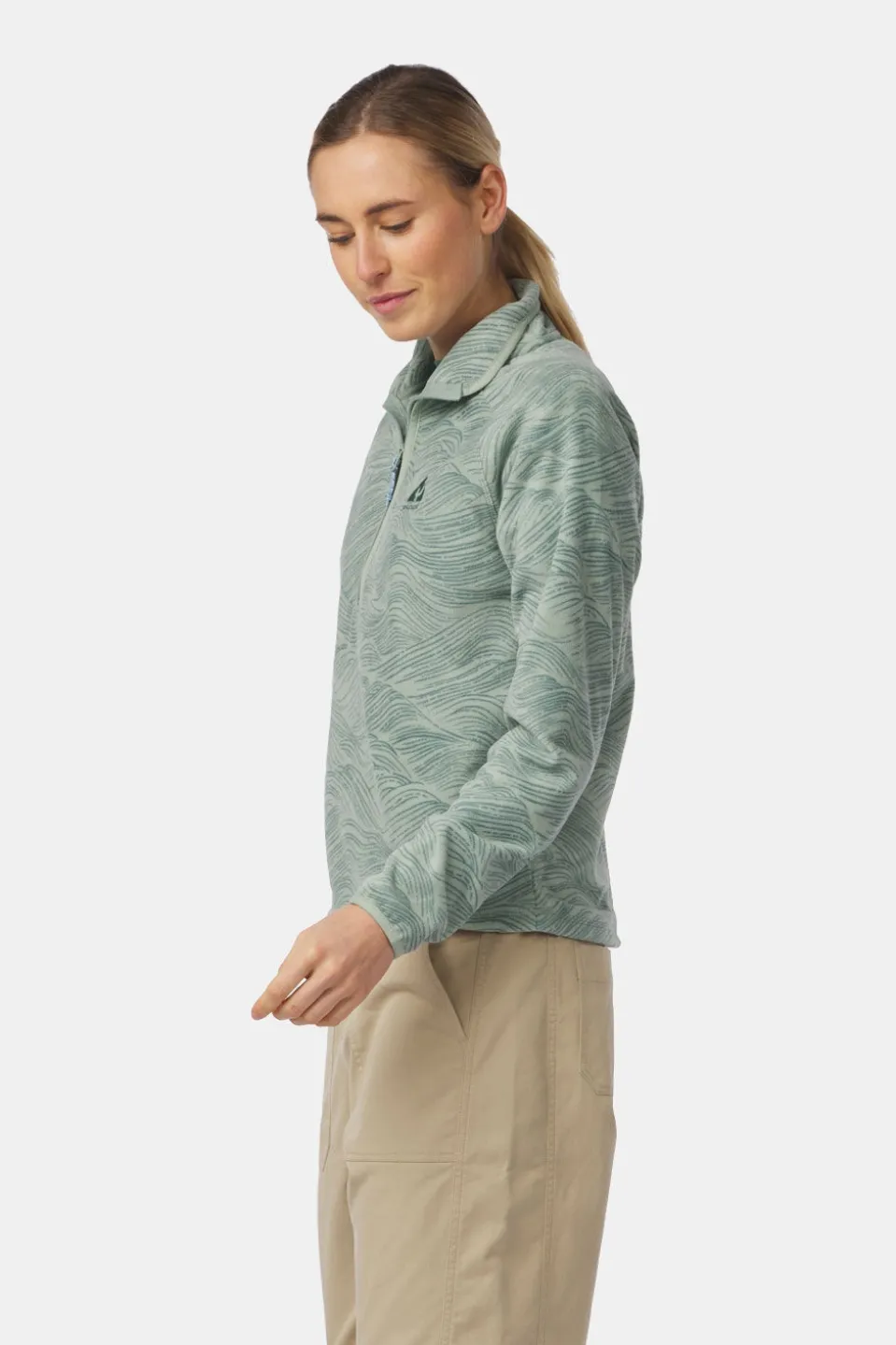 Ayacucho Wave Printed 1/2 Zip Fleecetrui Dames