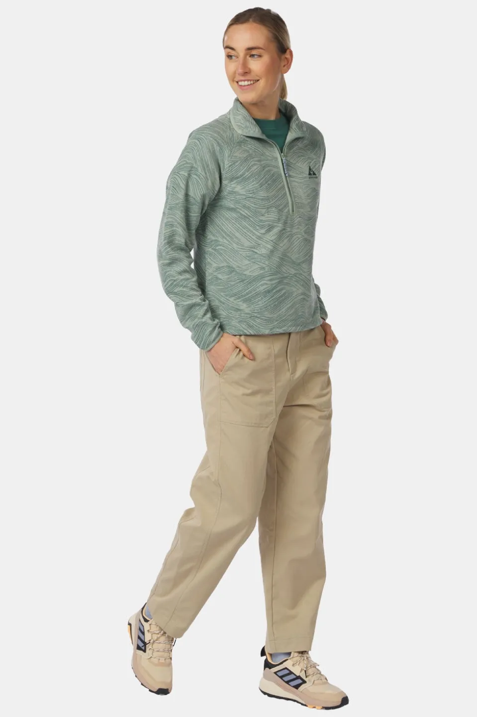 Ayacucho Wave Printed 1/2 Zip Fleecetrui Dames