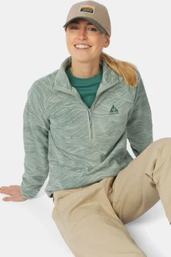 Ayacucho Wave Printed 1/2 Zip Fleecetrui Dames
