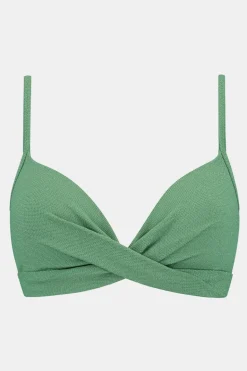 Beachlife 106B - Green Shimmer Padded Wired Top Bikini Top Dames