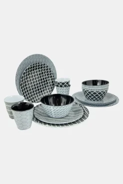 Bo-Camp Servies Mix & Match 16-Delig Zwart/Wit
