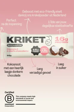 Kriket High Protein Bar Coconut Energiereep