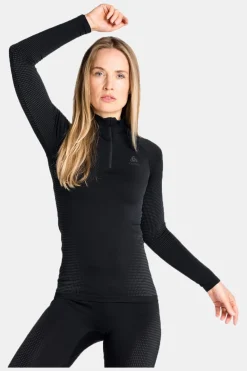 Odlo Performance Warm Eco Turtle Neck Half Zip Basislaagtop Dames