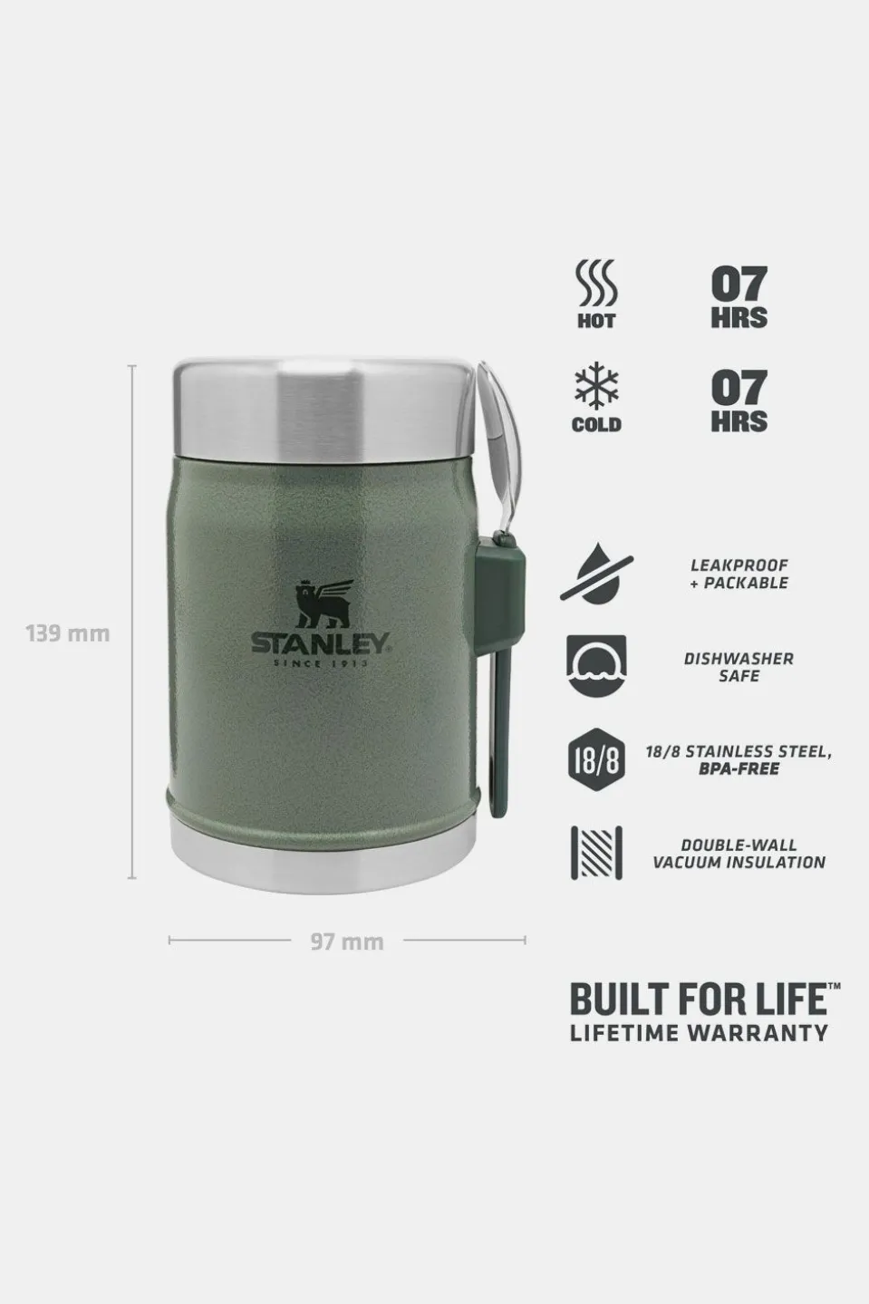 Stanley The Legendary Food Jar + Spork .4L / 14Oz